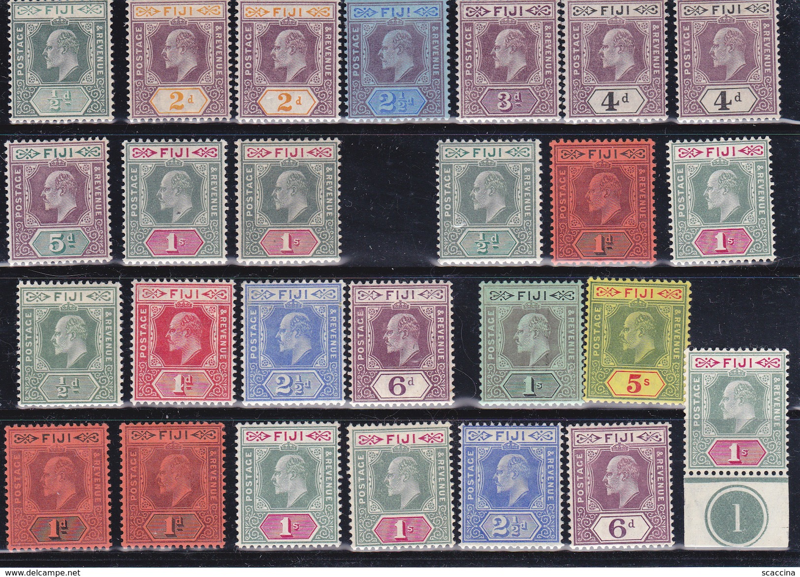 FIJI 1903-11 RE Edoardo VII Gb N°104,106-10,112,115-17118-23 ,117 Con N° Di Tavola MLH * - Fiji (...-1970)