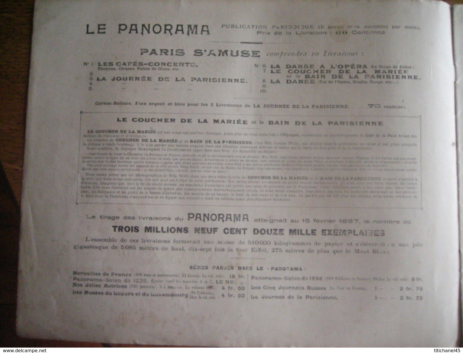 LE PANORAMA-Paris Qui S'amuse N°7 - Paris S'amuse N°7 - Le Coucher De La Mariée Et Le Bain De La Parisienne - Photographs