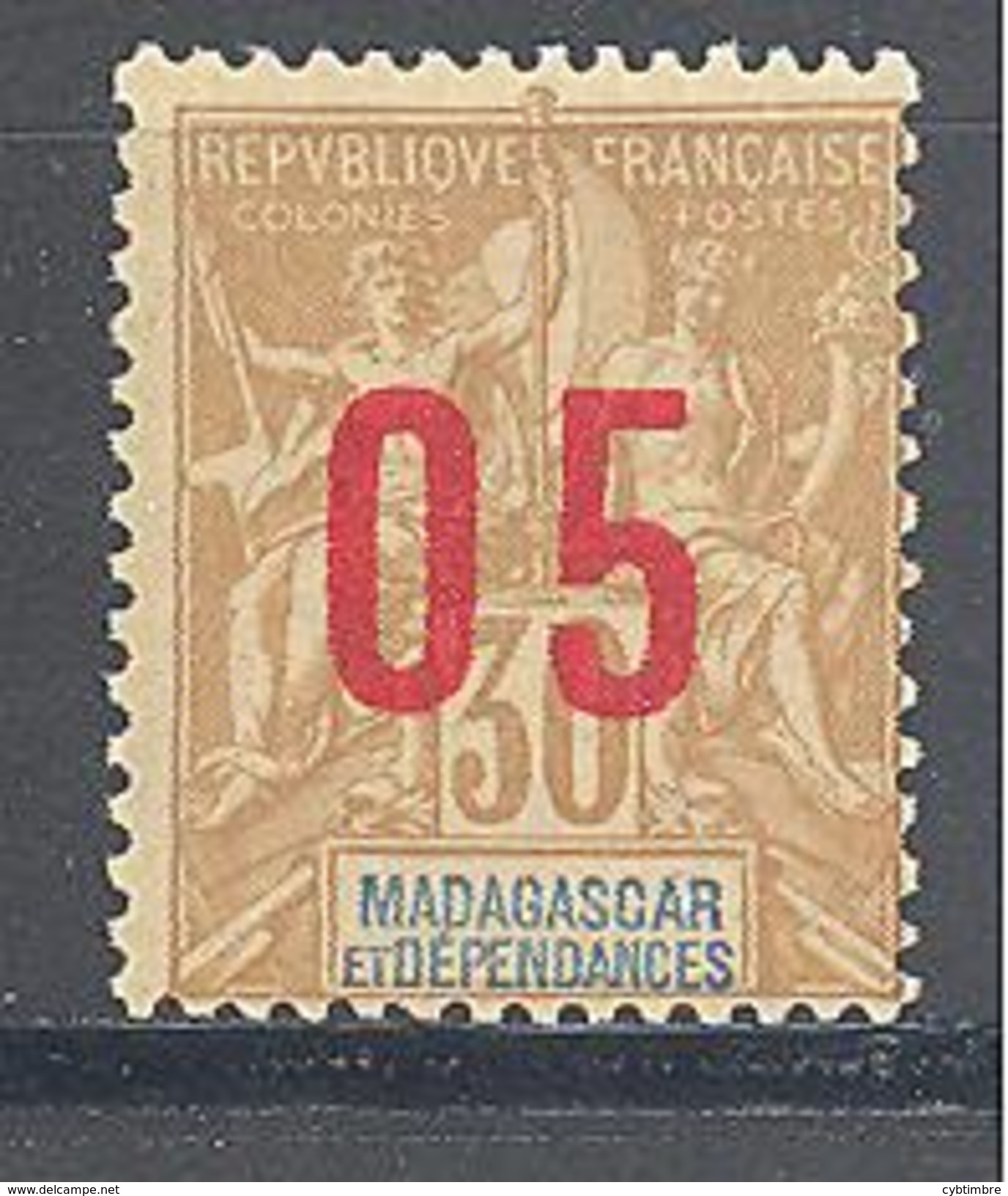 Madagascar: Yvert N° 113A*; Chiffres Espacées - Neufs