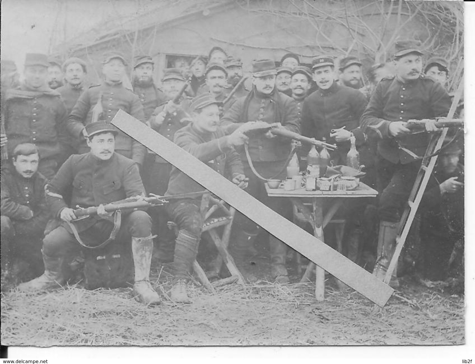 1915 Soldats Français Et Sous-officiers Du 20ème R.A Essayant Des Fusils Mauser Allemands 1 Photo 1914-1918 Ww1 1wk - Guerre, Militaire