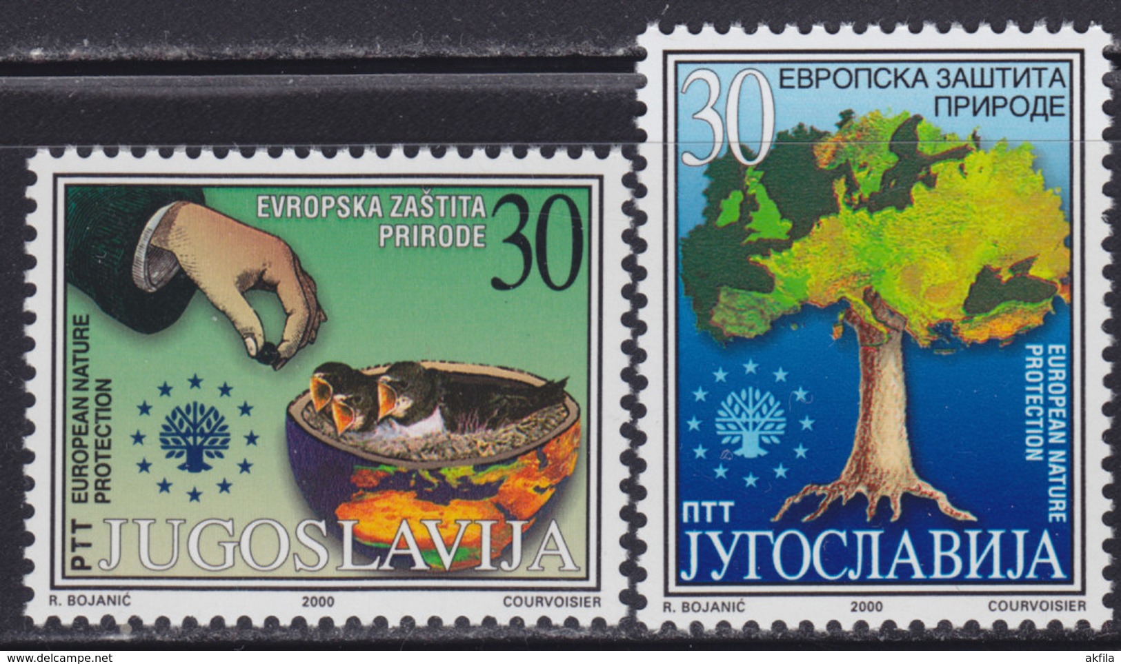 Yugoslavia 2000 European Nature Protection, MNH (**) Michel 2973-2974 - Unused Stamps