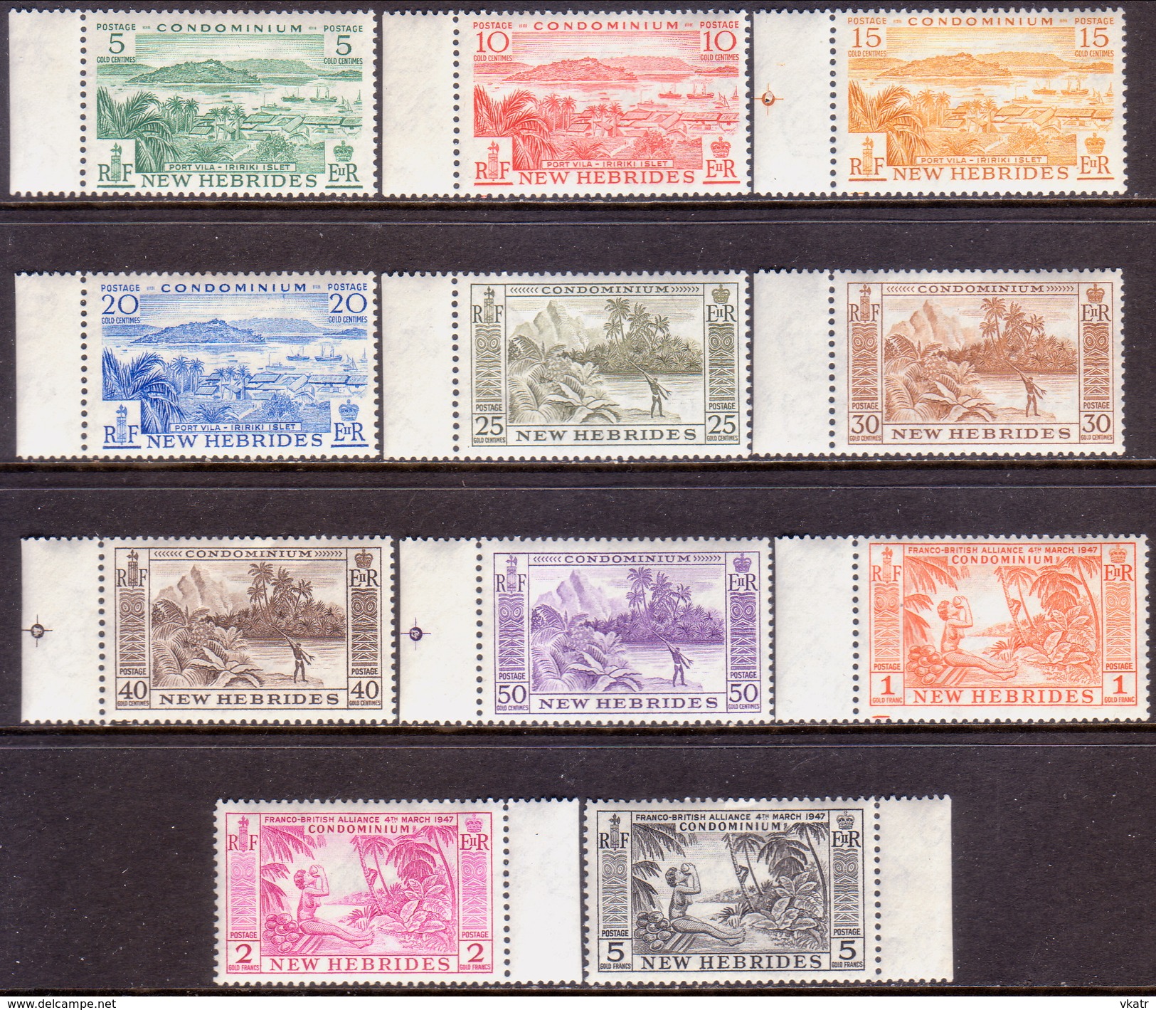 NEW HEBRIDES(English Inscr.) 1957 SG 84-94 Compl.set MLH - Unused Stamps