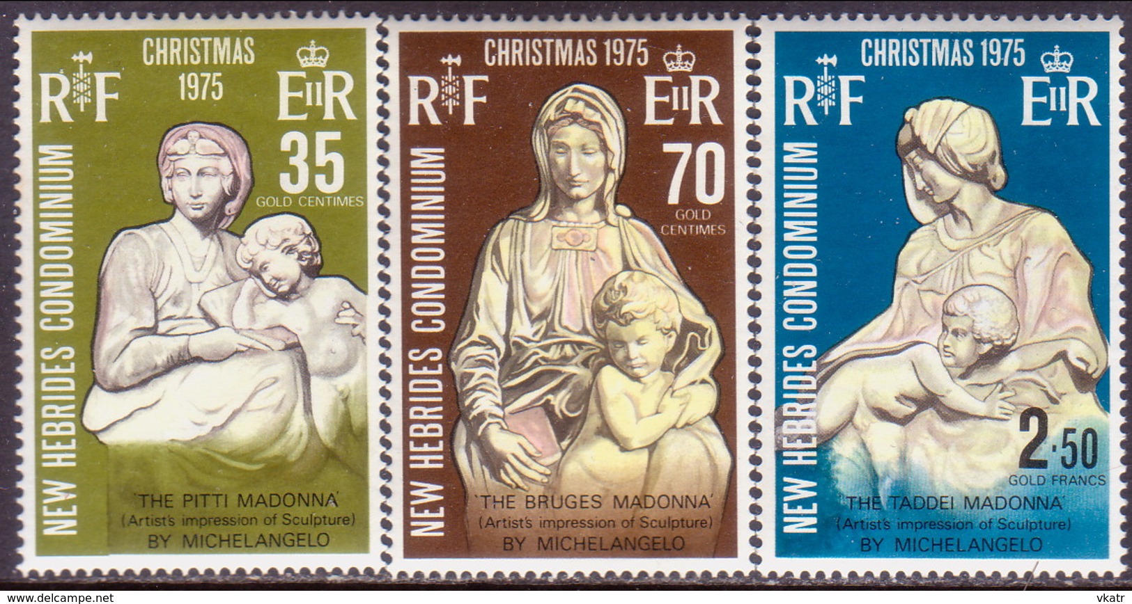 NEW HEBRIDES(English Inscr.) 1975 SG 204-06 Compl.set MLH Christmas - Unused Stamps