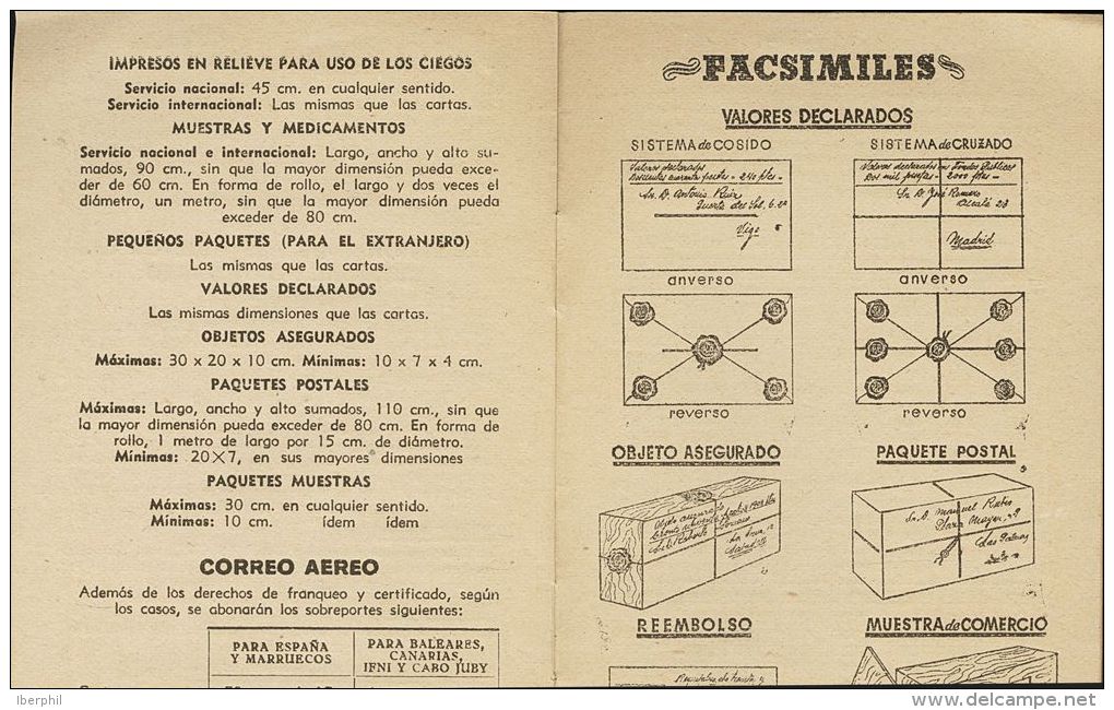 MANUAL DEL USUARIO DEL CORREO. Club AFHA. Barcelona, 1942. - Otros & Sin Clasificación