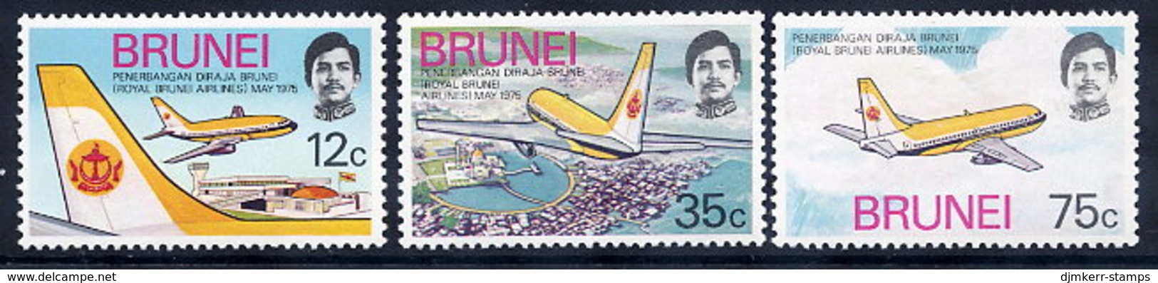 BRUNEI 1975 Royal Brunei Airlines  MNH / **.  SG 241-43 - Brunei (...-1984)