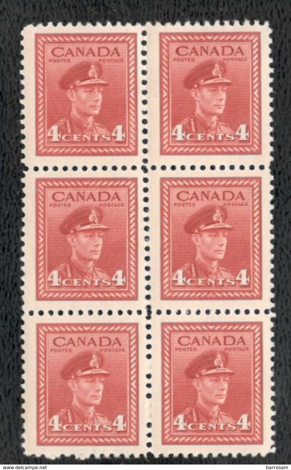 Canada1942-3: Scott254mnh**  Pane Of 6 - Neufs