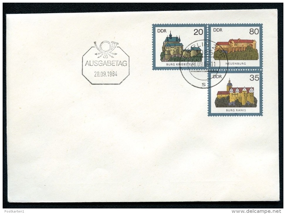 DDR U1 UMSCHLAG Burgen Der DDR Sost. 1984 Kat. 6,00 - Enveloppes - Oblitérées