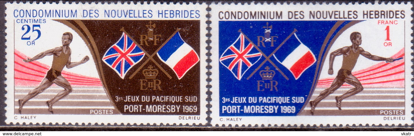 NEW HEBRIDES(French Inscr.) 1969 SG F151-52 Compl.set MLH South Pacific Games - Unused Stamps
