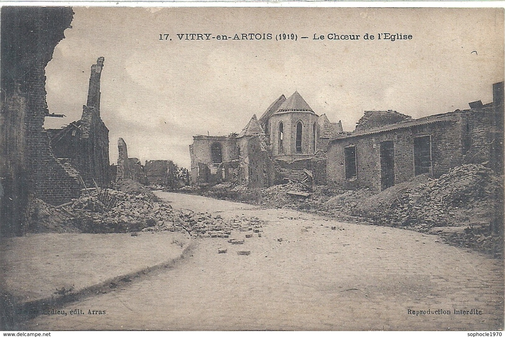 PAS DE CALAIS - 62 - VITRY EN ARTOIS - Guerre 14 - Le Choeur De L'église - Vitry En Artois