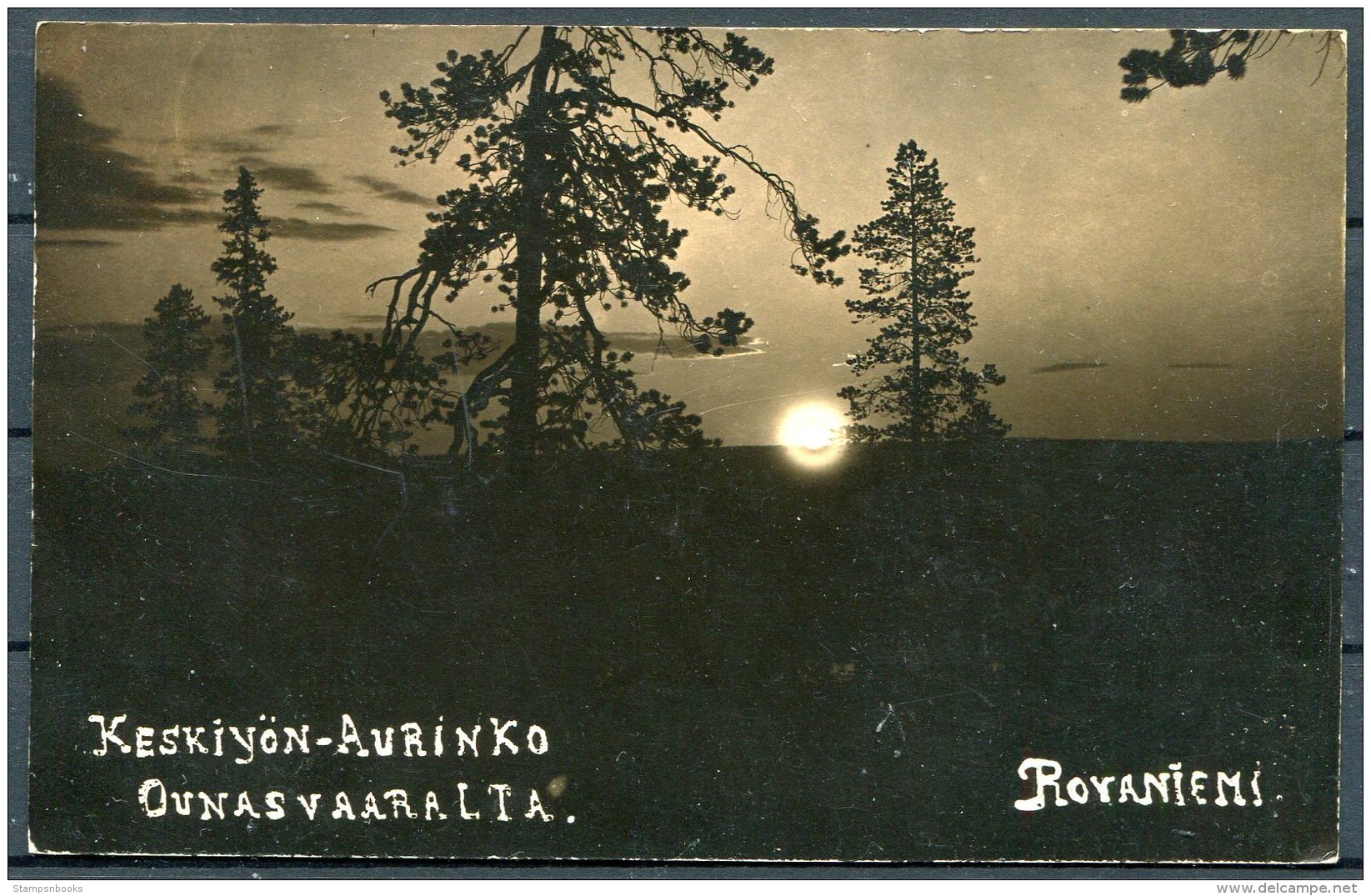 Finland Rovaniemi Rising Sun Postcard. Keskiyon Aurinko Ounasvaaralta - Germany - Covers & Documents