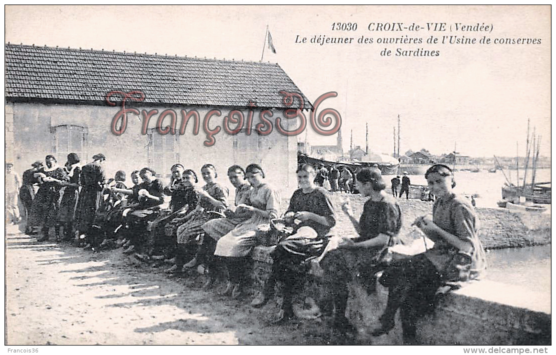 (85) Croix De Vie - Le Déjeuner Des Ouvrières De L' Usine De Conserves De Sardines - 2 SCANS - Autres & Non Classés