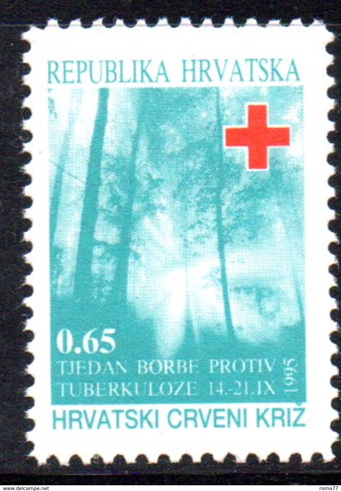 CROAZIA 1995 , Beneficenza  Unificato N. 69  ***  MNH . Croce Rossa - Croazia