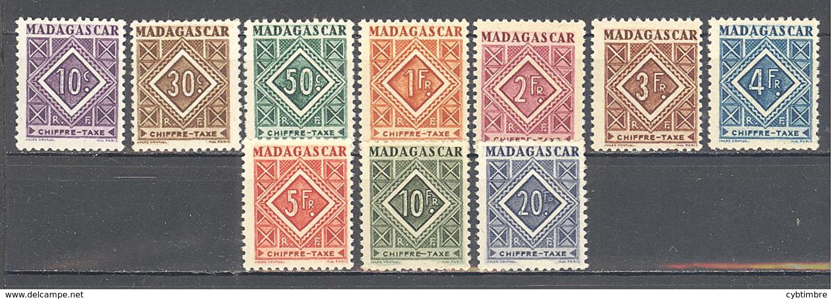 Madagascar: Yvert Taxe N° 31/40**; MNH - Portomarken