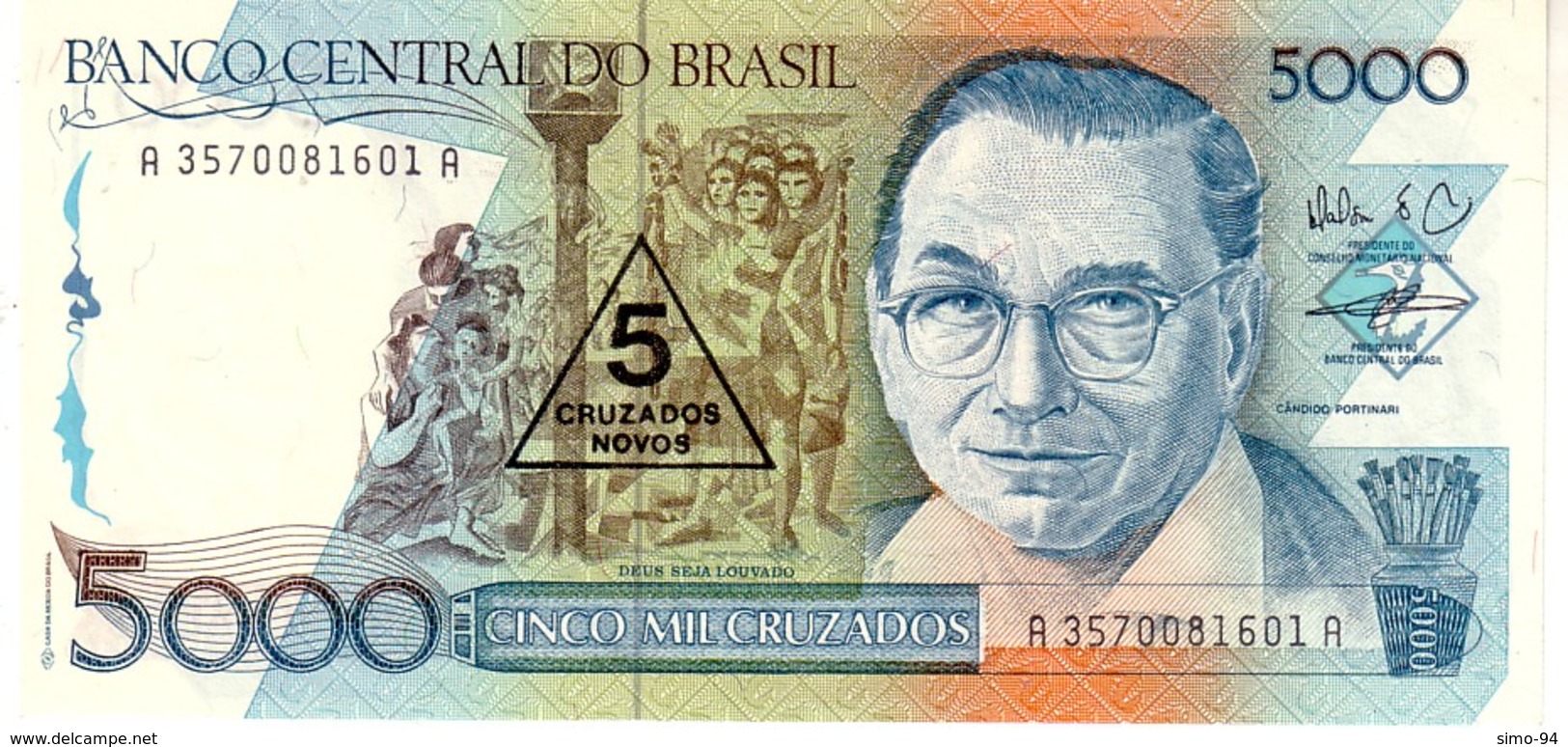 Brazil P.217a 5000/5 Cruzados 1989 Unc - Brésil