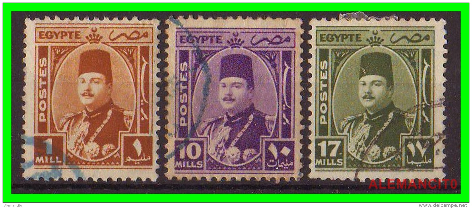 EGIPTO   -  EGYPT  -  SELLOS DE  KING  FAROUK  AÑO 1944 - Usados