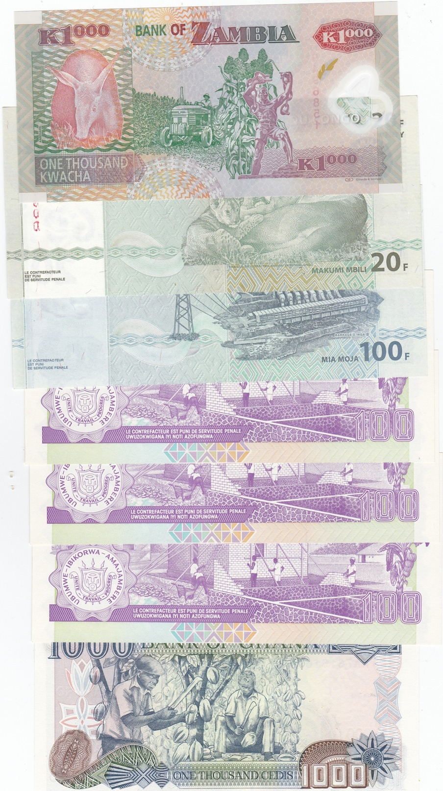 VARIOUS AFRICAN BANKNOTES UNC/AUNC CONDITION,,(B) - Other - Africa