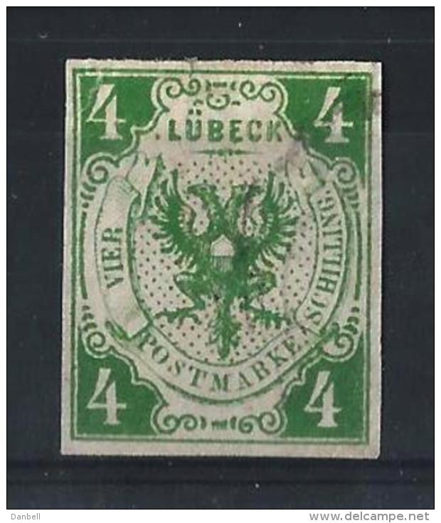 LUBECCA02) 1859 -Aquila 4Sc. Verde Scuro Unif.5 USED - Lubeck