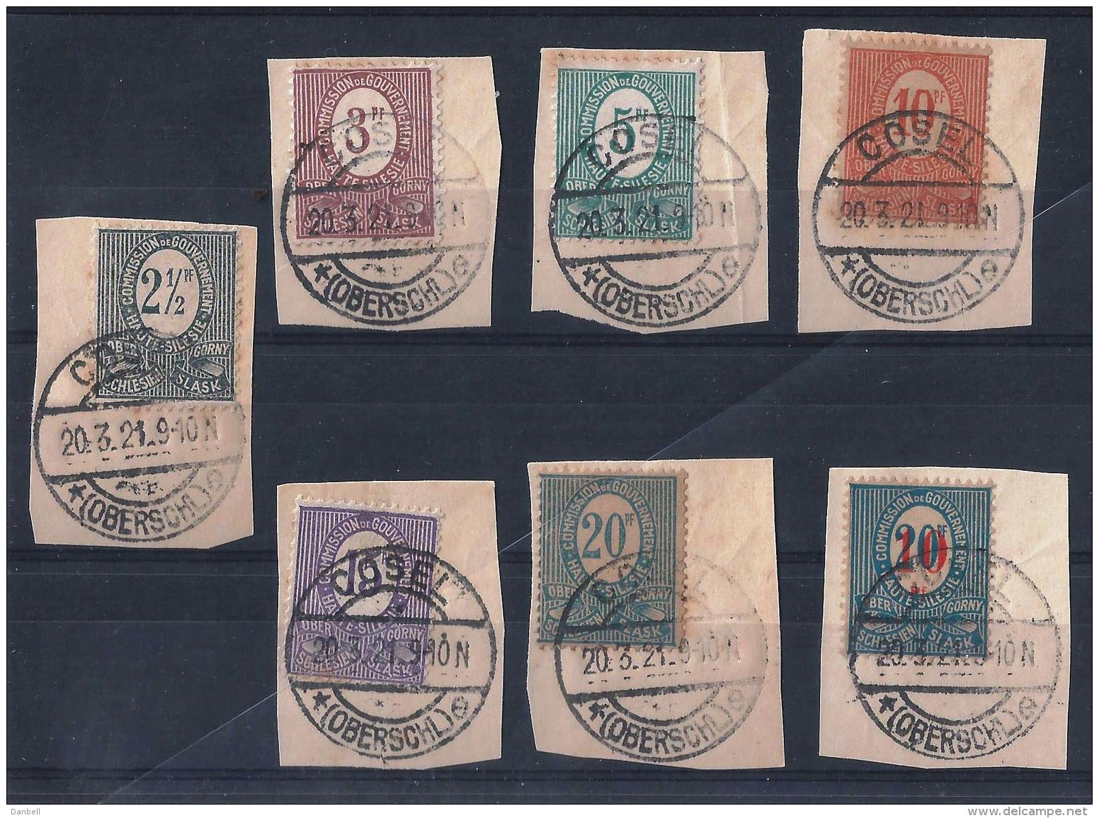 ALTA SLESIA)1920 -Cifra- Serietta 7val Unif. 29-34 -39 USED - Besetzungen 1914-18