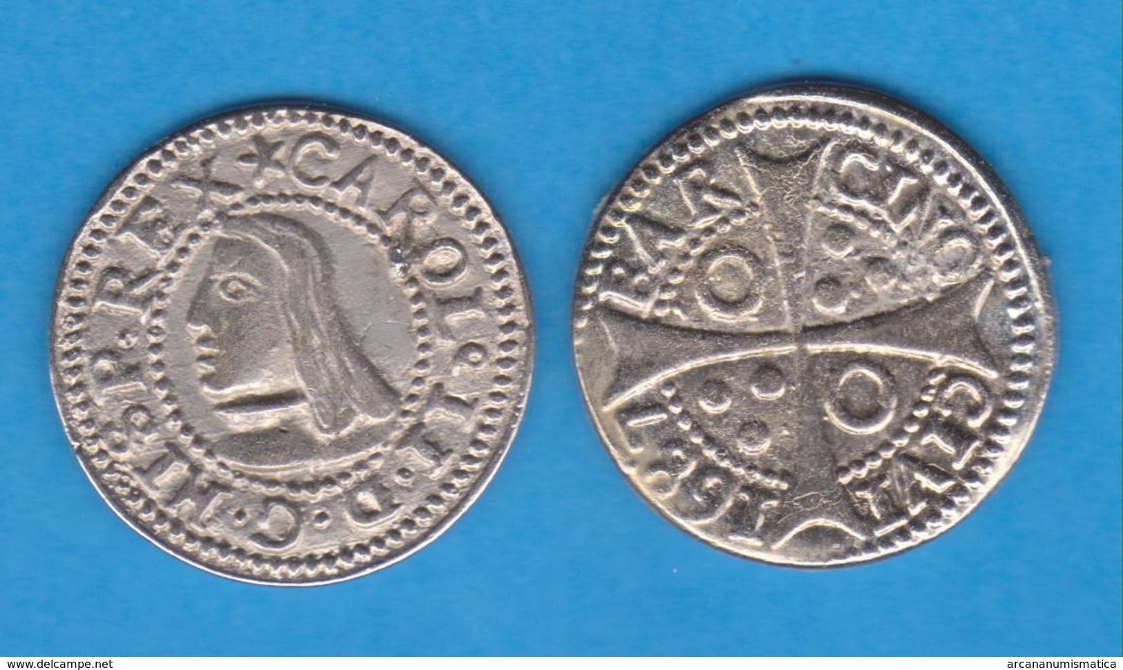 CARLOS II (1.665 - 1.700) 1 REAL Plata Barcelona 1.687 Réplica   DL-12.050 - Imitazioni