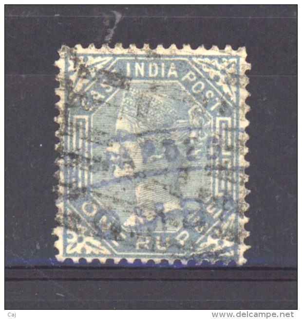 GB  -  Inde  :  Yv  32  (o)   Filigrane Tête D'éléphant - 1858-79 Crown Colony