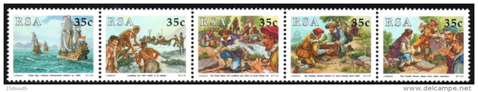South Africa - 1992 Stamps Day Cape Postal Stones Set (**) # SG 745a , Mi 834-838 - Nuevos