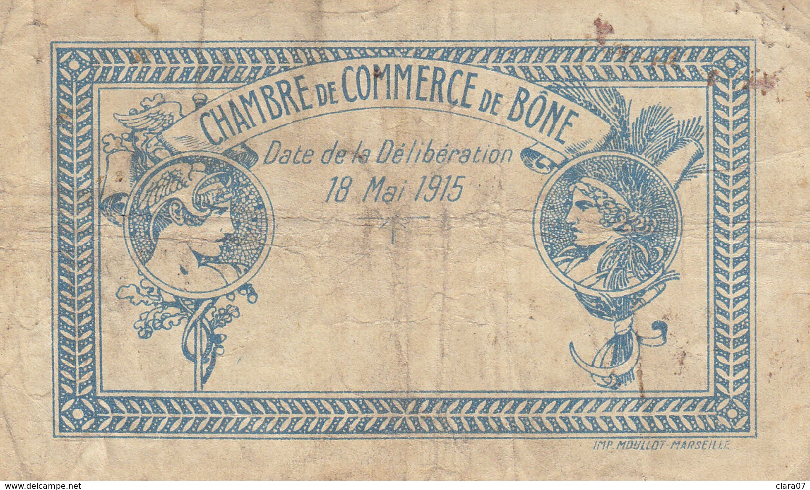 Billet 1 Franc 1 F Chambre De Commerce De Bone 1915 Série C - Chambre De Commerce