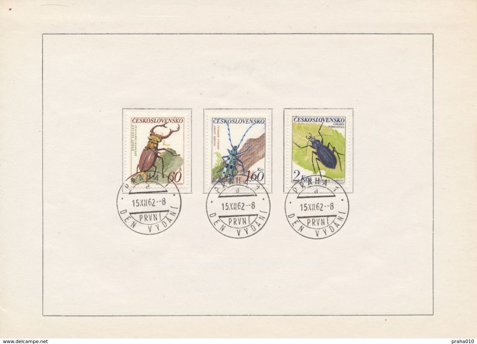 Czechoslovakia / First Day Sheet (1962/18) Praha 1 (c): Beetles - Andere & Zonder Classificatie