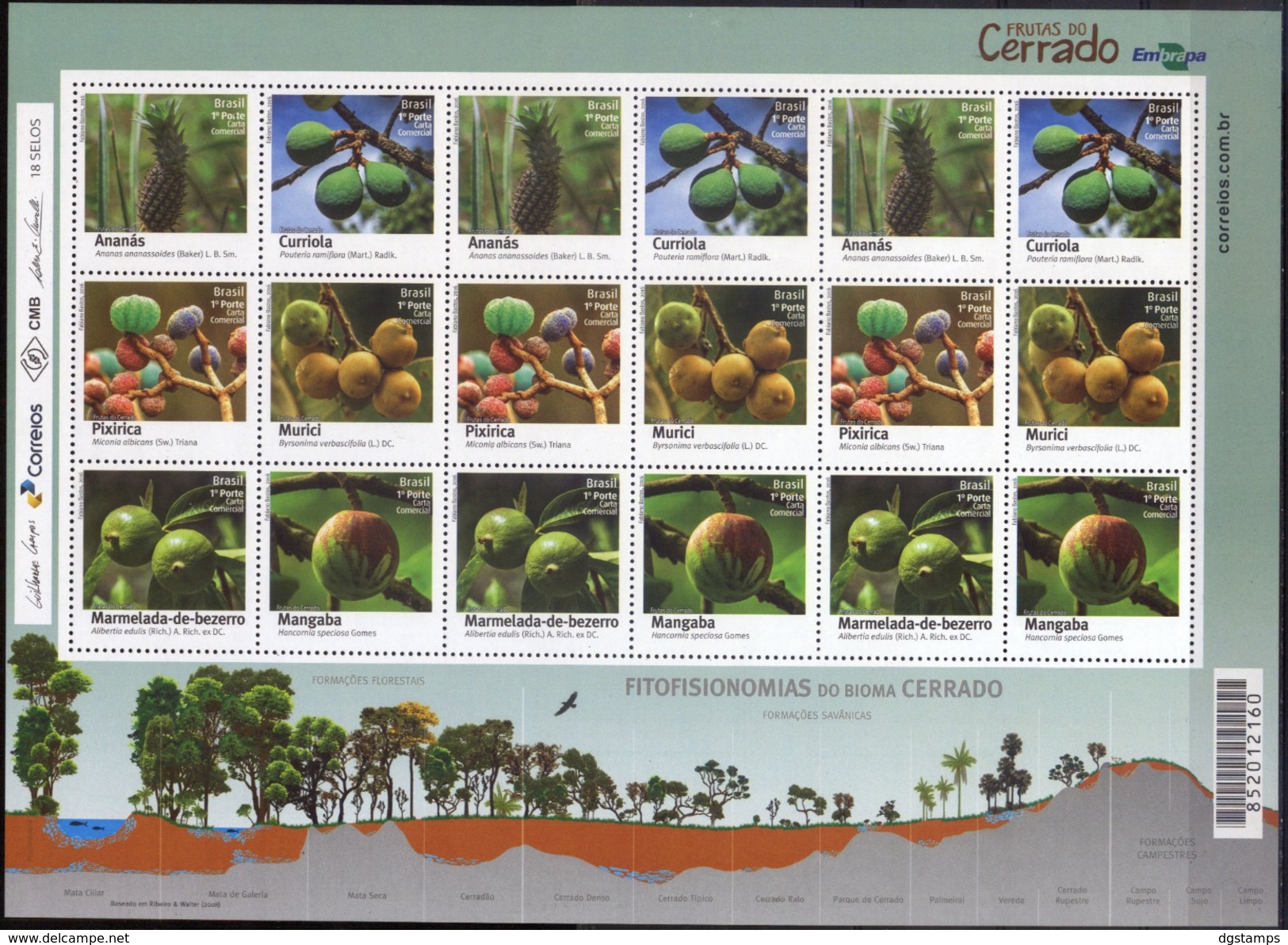 Brasil 2016 ** Minipliego 3 Series "Frutas Del Cerrado". See Desc. - Unused Stamps