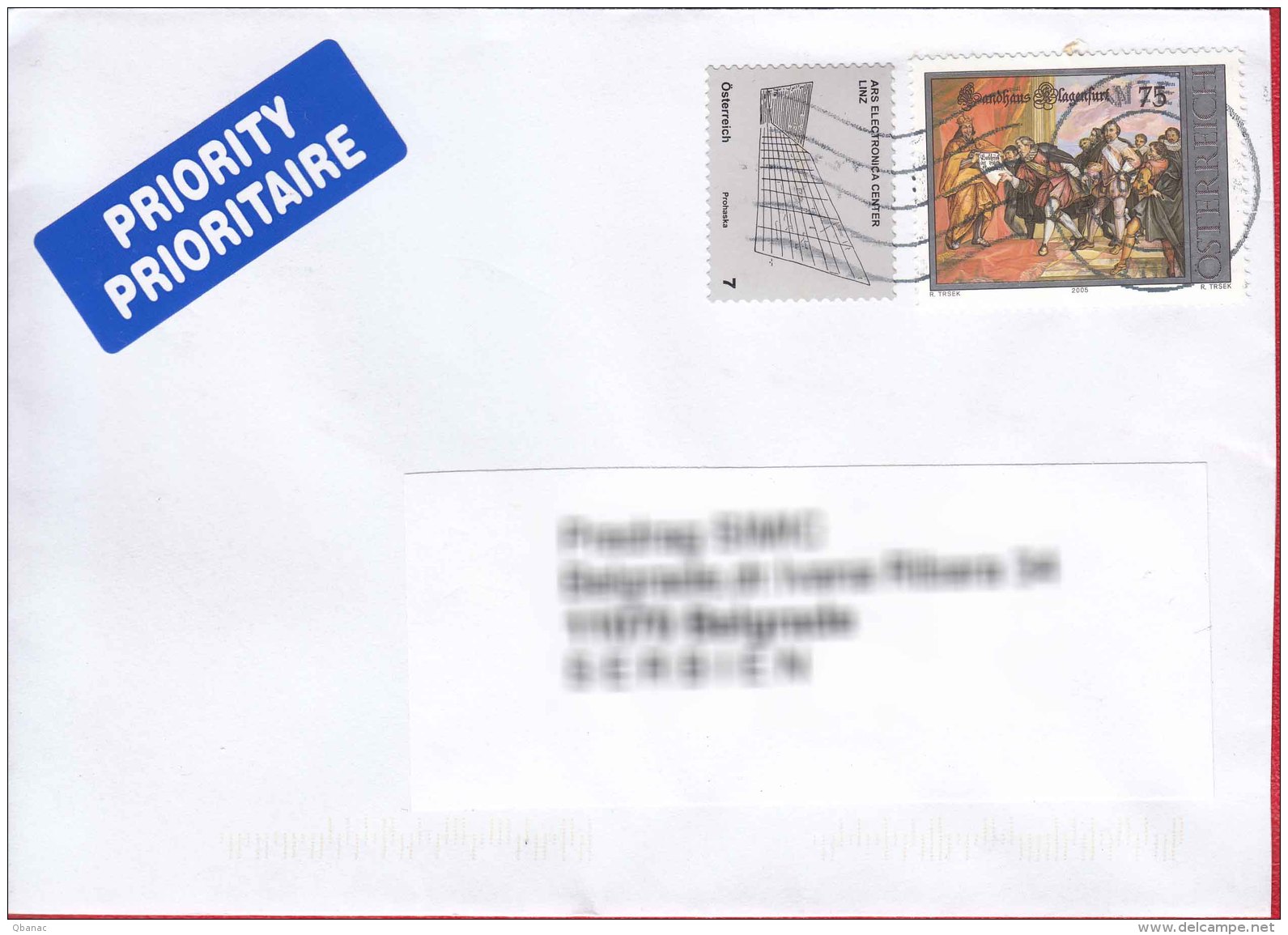 Austria Modern Cover To Serbia - Storia Postale