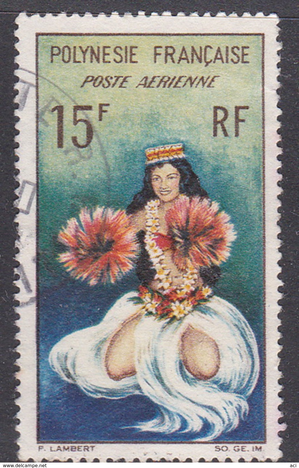 French Polynesia SG 35 1964 Tahitian Dancers, 15F Dancer In Full Costume, Used - Used Stamps