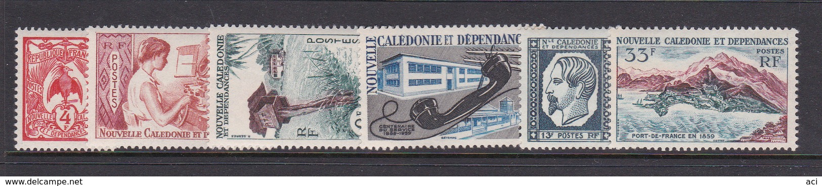 New Caledonia SG 358-64 1960 Postal Centenary Set MNH - Unused Stamps
