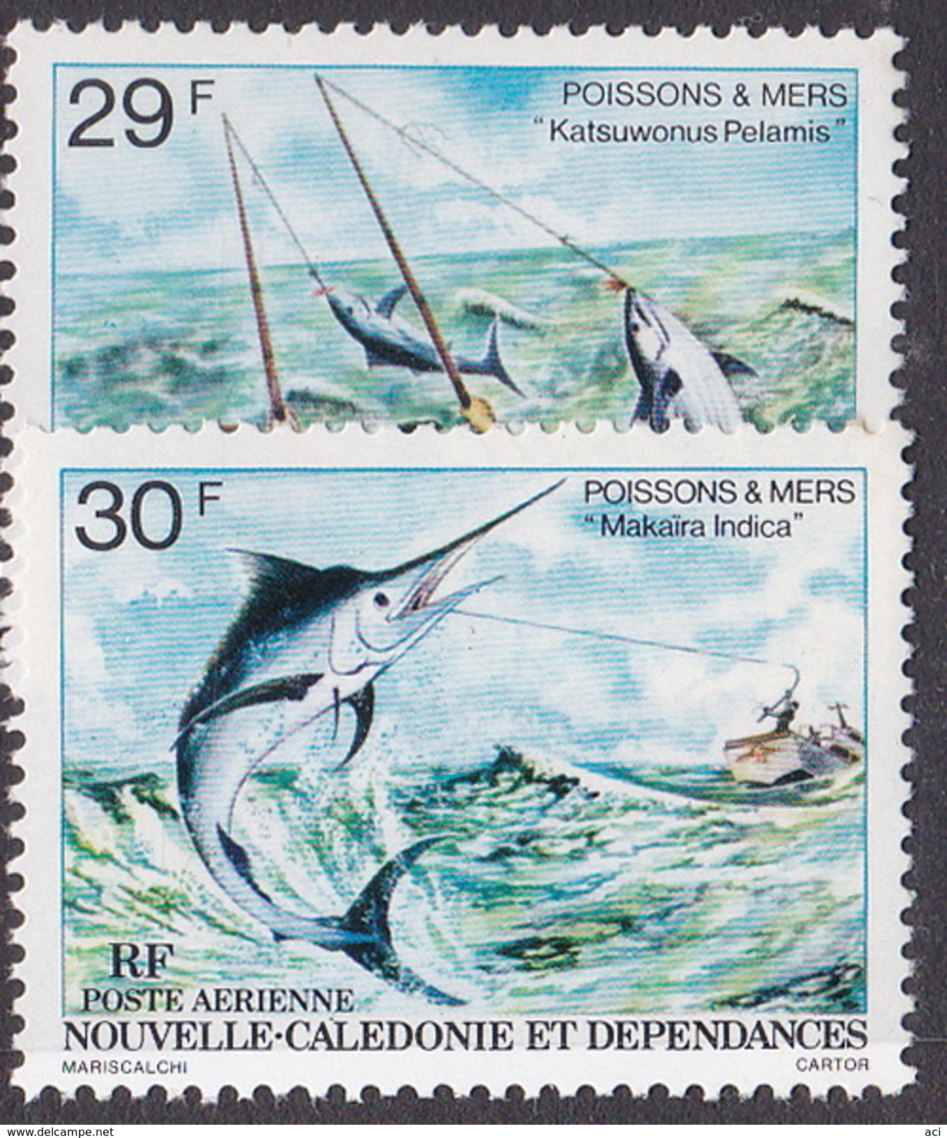 New Caledonia SG 616-17 1979 Sea Fishes MNH - Unused Stamps