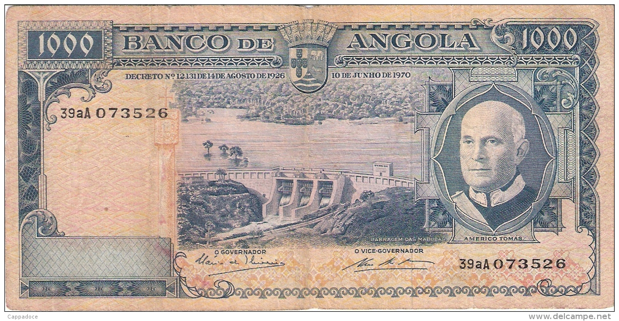 ANGOLA   1000 Escudos   10/6/1970   P. 98 - Angola