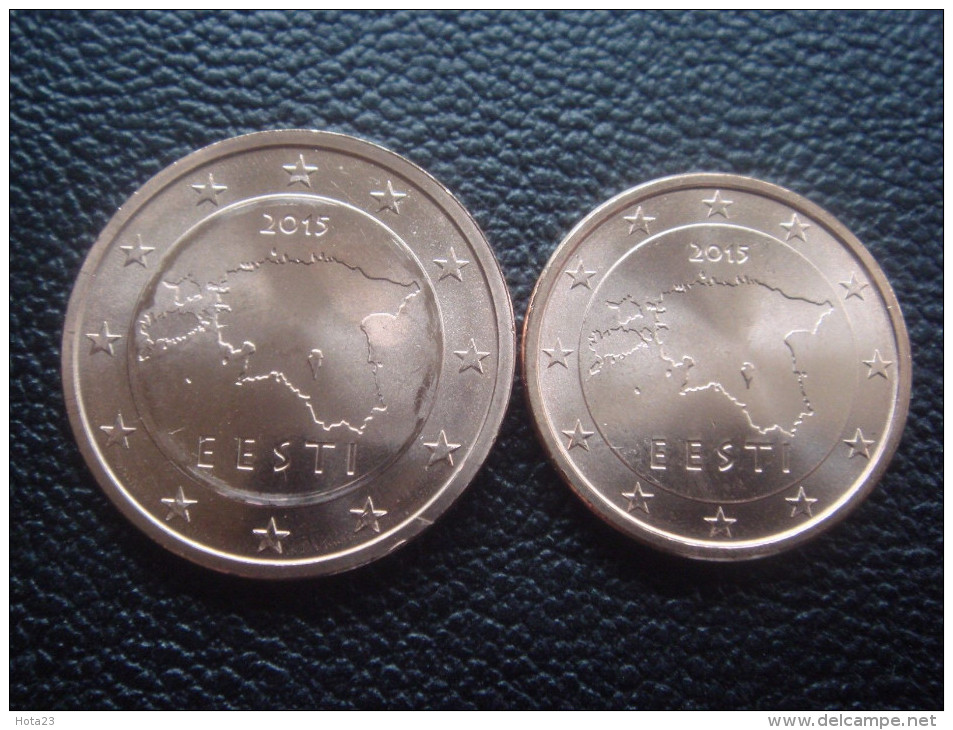 Estland 2015 Euromünzensatz UNC 1 Und 2 CENT VON MINT ROLL - KARTE - Estonie