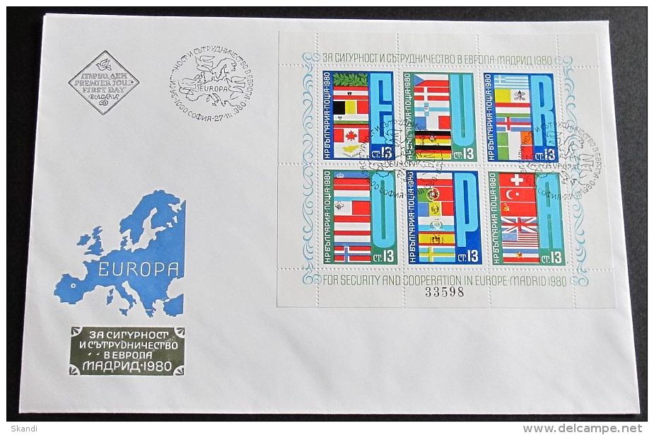 BULGARIEN 1980 Mi-Nr. Block 100 FDC - Used Stamps