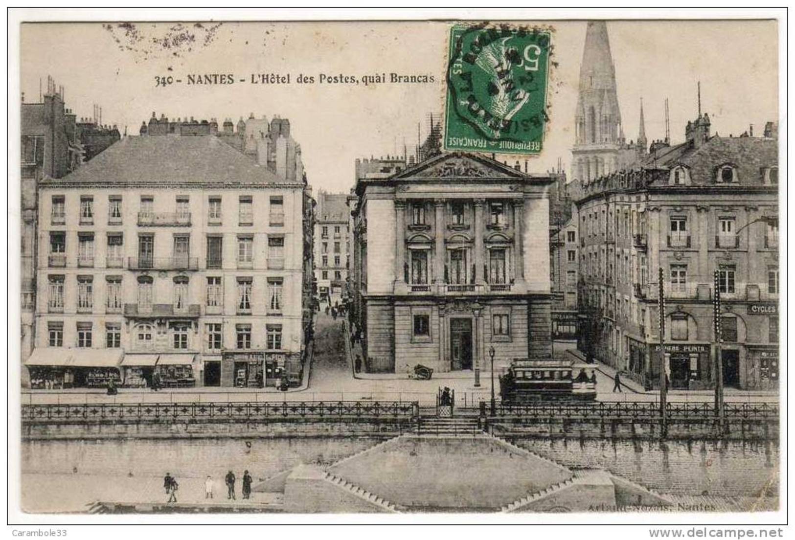 CPA   NANTES  L'Hôtel Des Postes  Quai Brancas    Cachet Convoyeur    Y5/2528 - Nantes