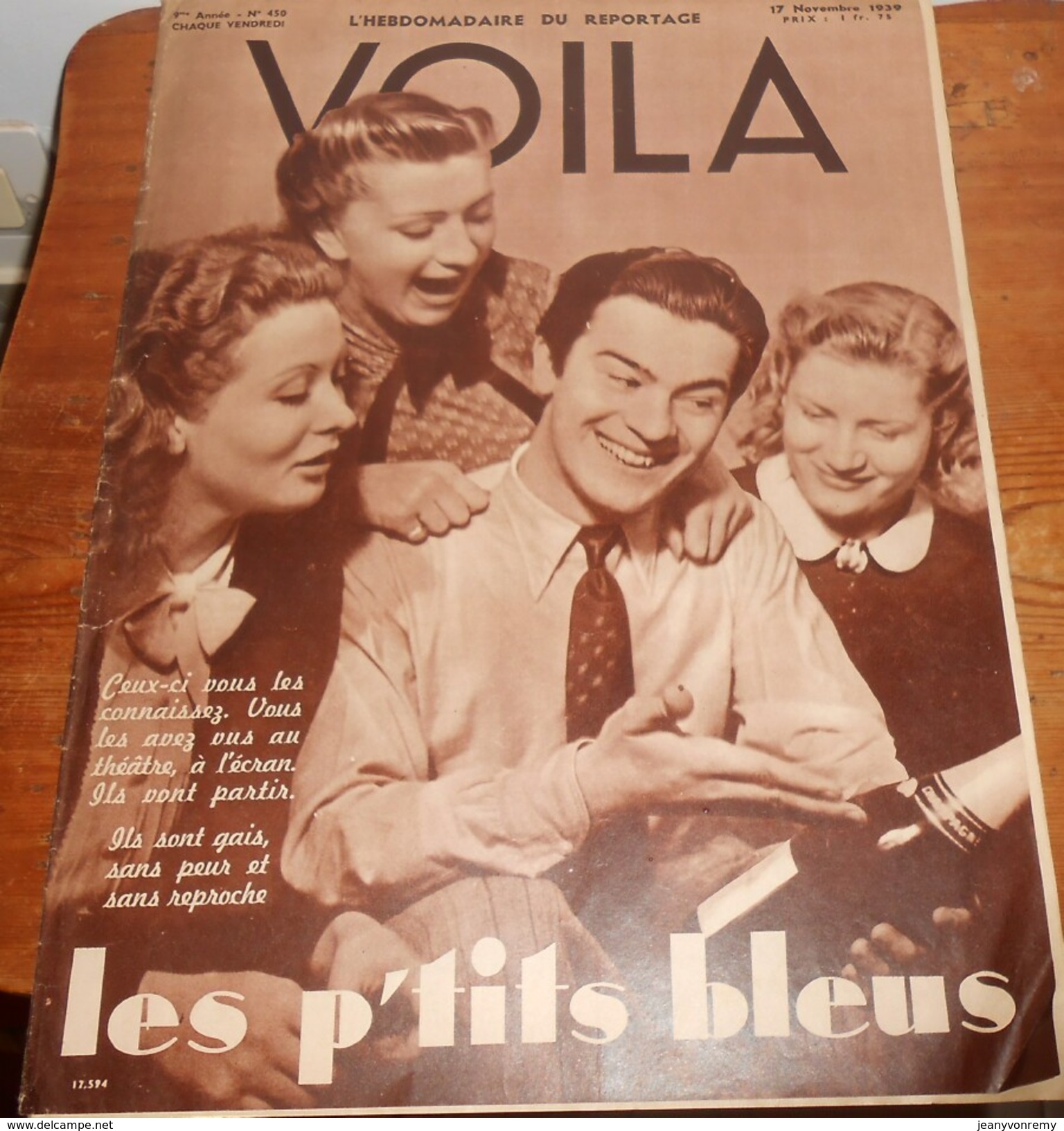 Voilà. N°450. 17 Novembre 1939. Le Mystère De La Vie Animale. Michel Simon Et Michèle Morgan. Lune Viala. - 1900 - 1949
