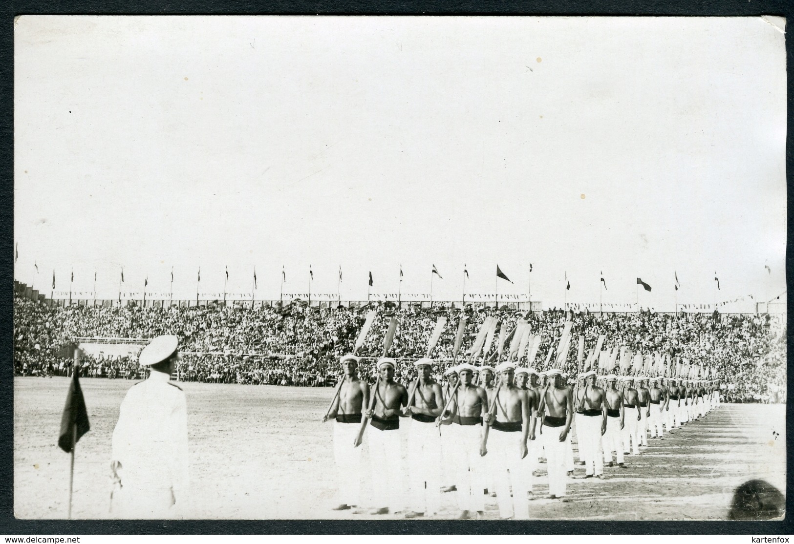 Foto, Beograd, Stadion, Ruderer, Militär, 1930, Foto ZSAK - Serbie