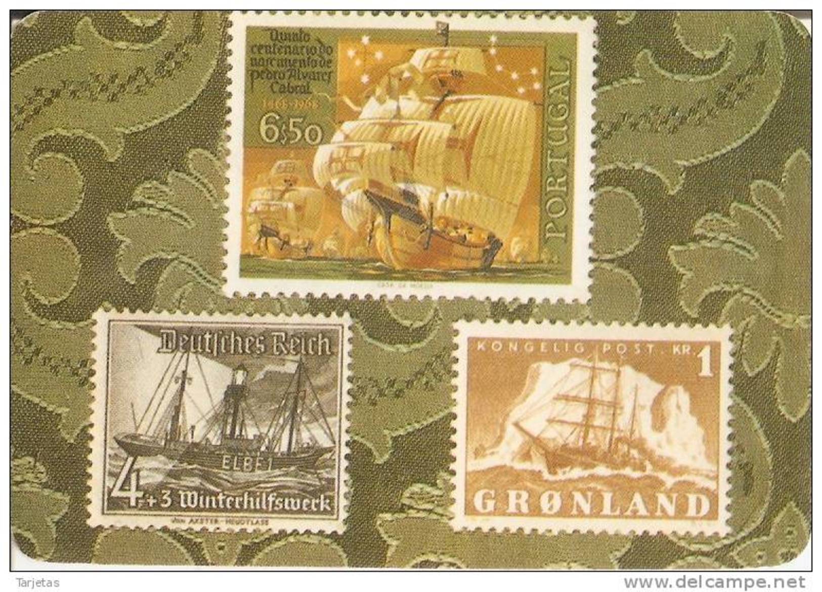 CALENDARIO DEL AÑO 1978 CON UNOS SELLOS DE BARCOS - SHIP (STAMP) (CALENDRIER-CALENDAR) - Formato Piccolo : 1971-80