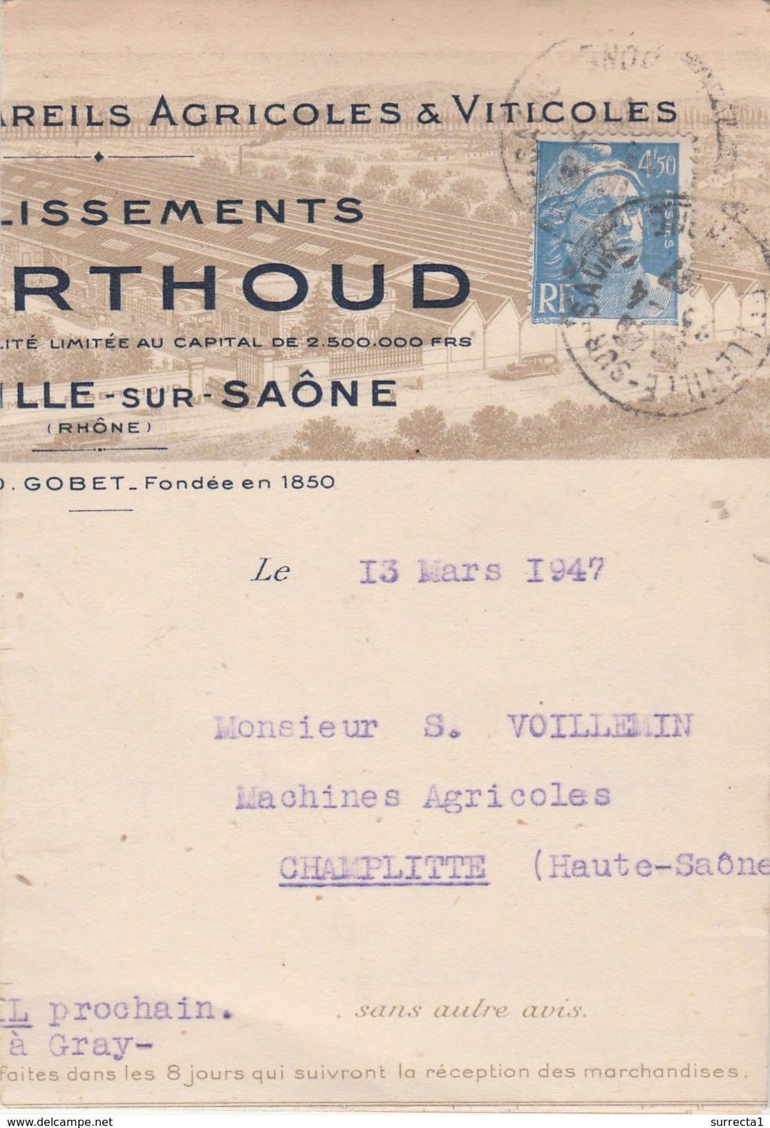 Timbre Marianne Gandon 4F50 / N° 718 A Seul Sur Lettre - Sonstige & Ohne Zuordnung