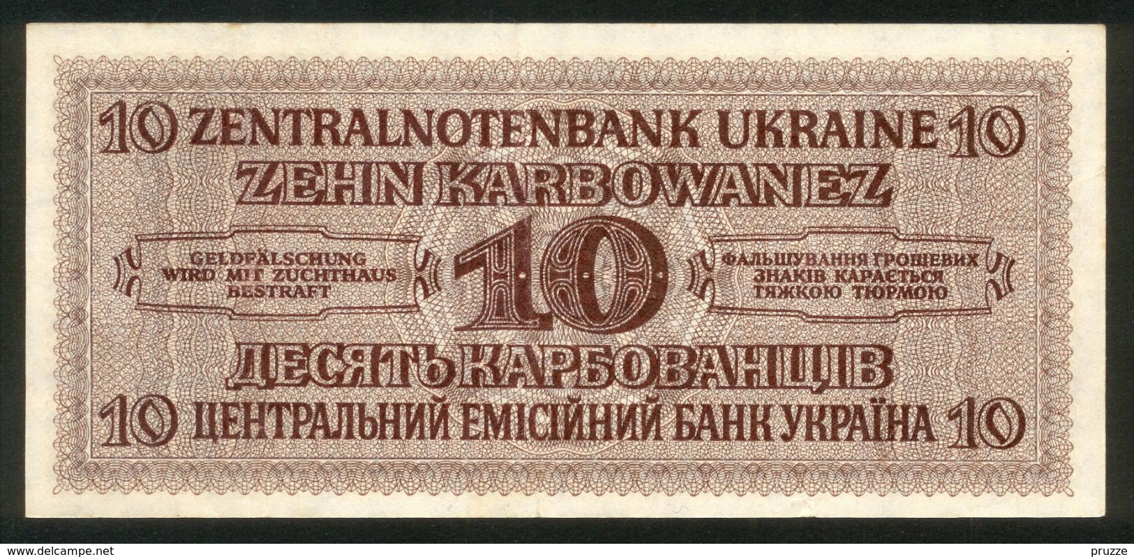 Ukraine 1942, 10 Karbowanez - P-52 - Schöne Erhaltung !!! - Ukraine