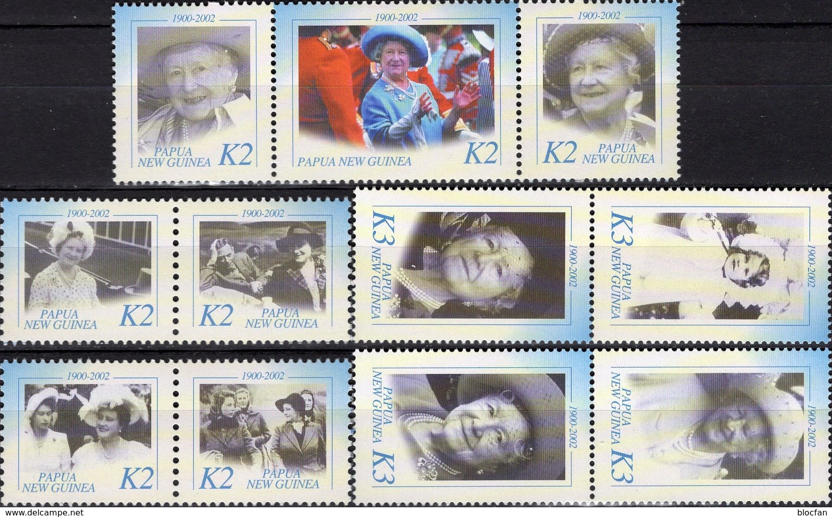 Memorial Queen Mum 2002 Papua New Guinee 931/41 Out KB/Block 22/23 ** 28&euro; Porträt Blocs Ms Royal Sheets Bf Oceanien - Mother's Day