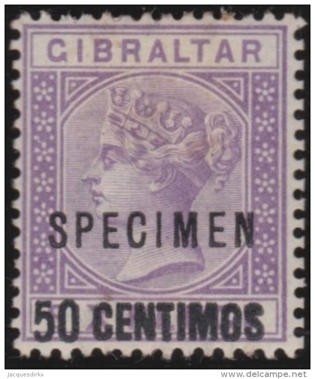 Gibraltar    .       SG     .    20 S  Specimen       .        *    .     Ongebruikt   .    /    .   Mint-hinged - Gibraltar