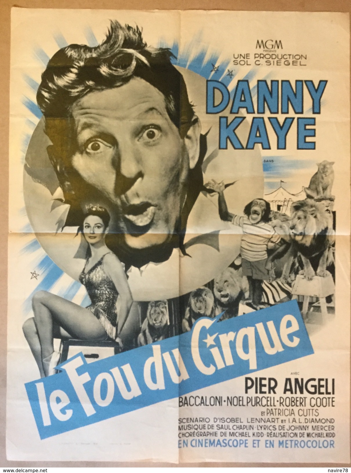 Affiche Cinéma Originale Film LE FOU DU CIRQUE " MERRY ANDREW "de MICHAEL KIDD Avec DANNY KAYE PATRICIA CUTTS - Affiches & Posters