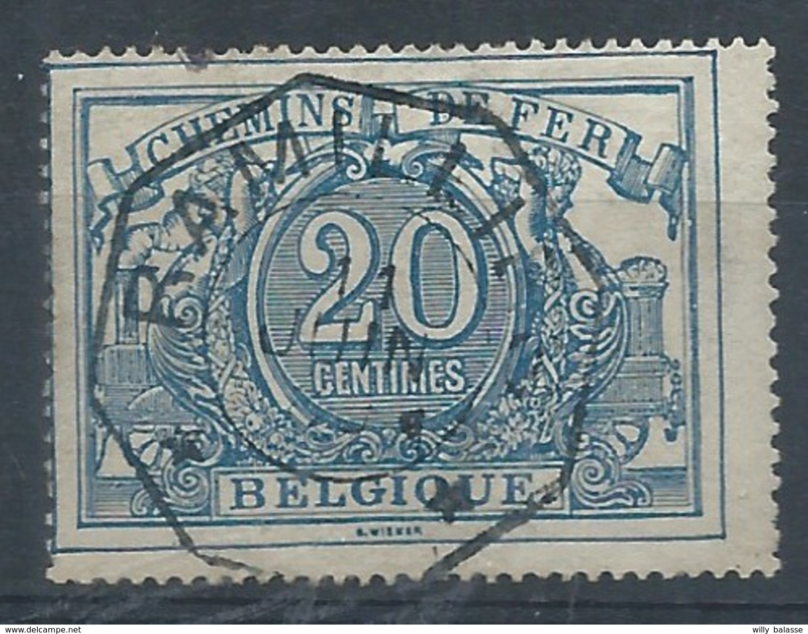 CF N°9, 20c Bleu Octogone RAMILLIES/** - Oblitérés