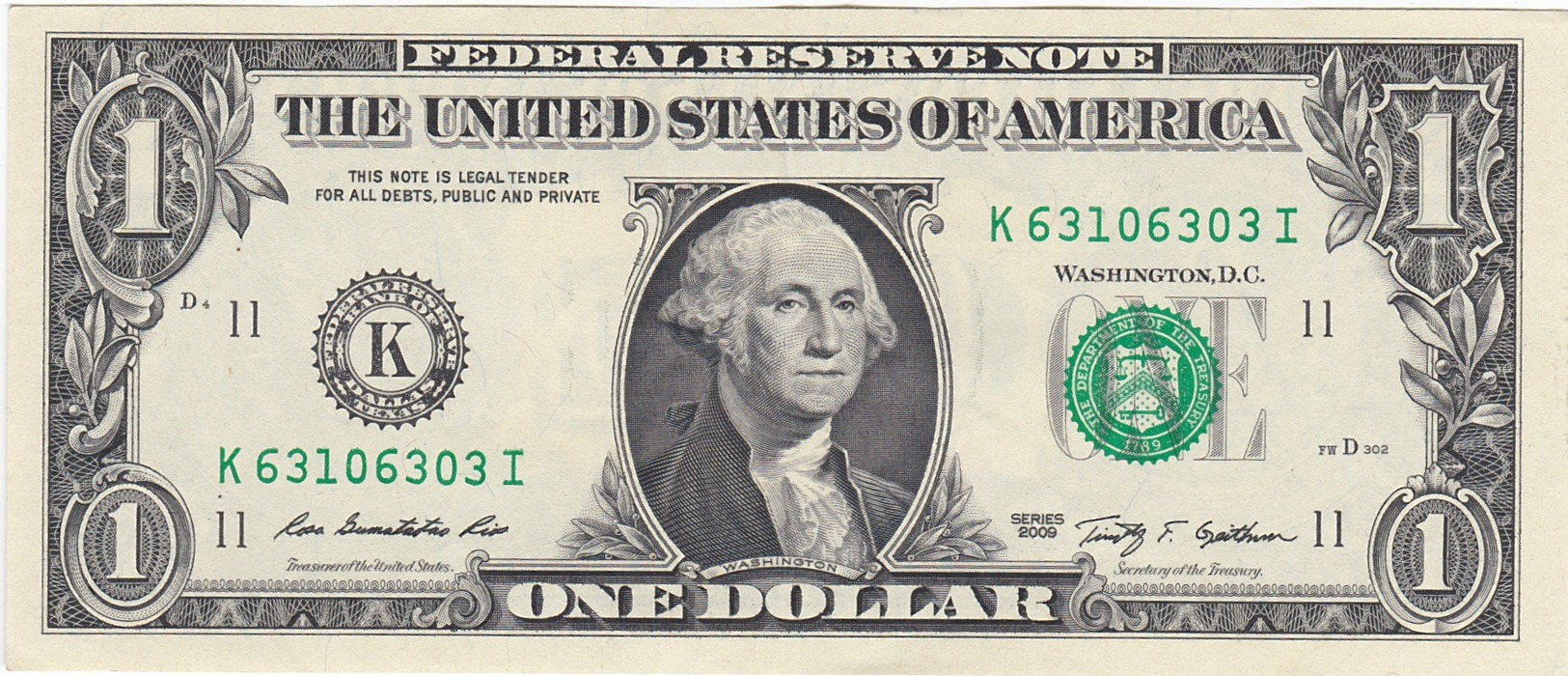 U.S.A.$1 DALLAS CIRCULATED EXCELLENT (B) - National Currency