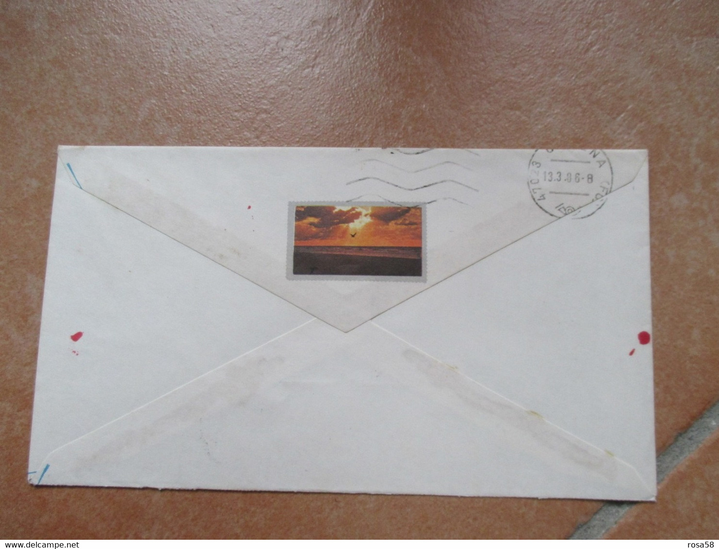 1986 Affrancatura Meccanica 395 Su Lettera Figurativa SAN BERNARDO Al Verso Disegno Tramonto - Storia Postale