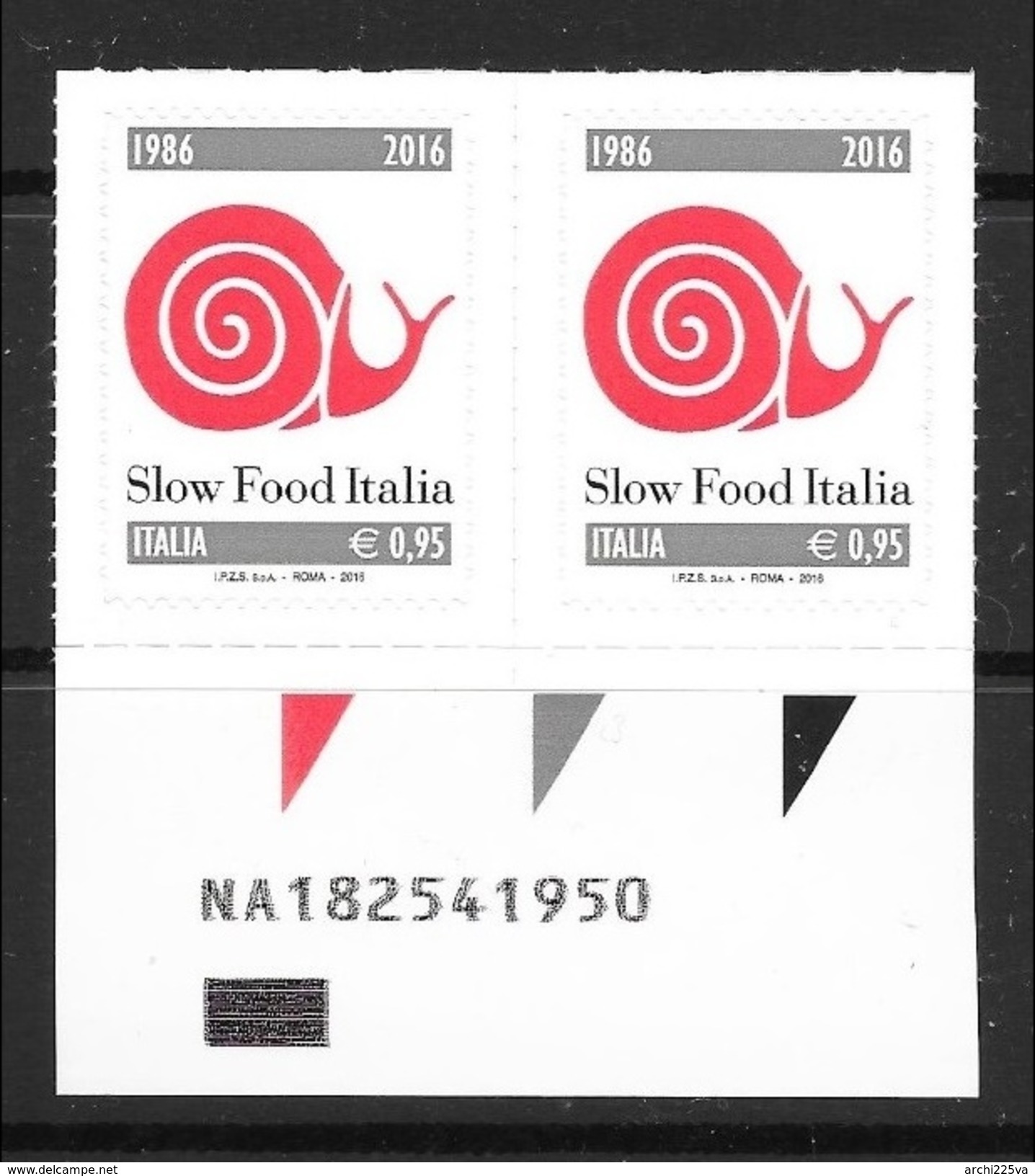 2016 - 30° Slow Food Italia - COPPIA Con  Codice AlfaNumerico = + RARO - Serie Completa - Codici A Barre