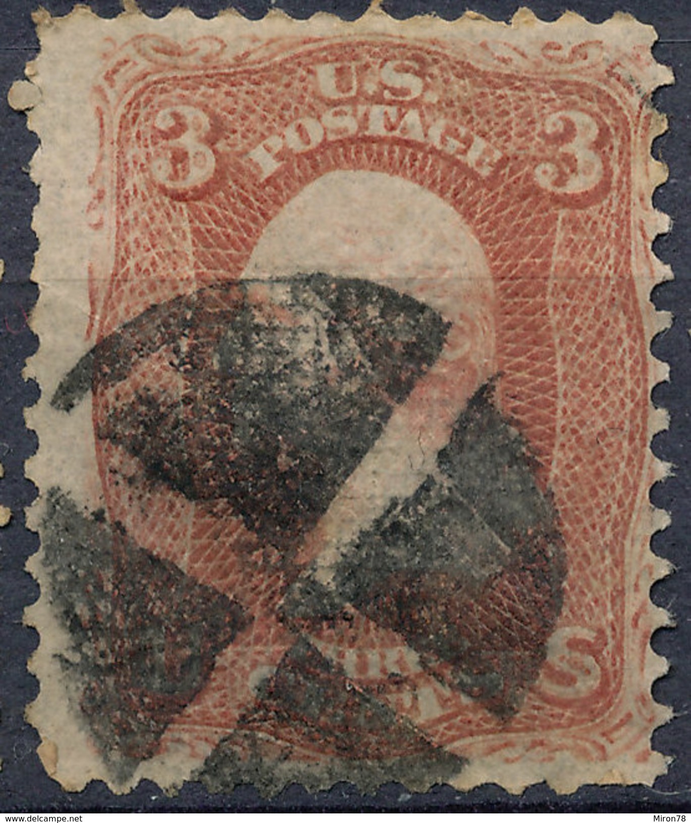 Stamp US Scott 88-94? Washington 3c Fancy Cancel Lot#18 - Unused Stamps