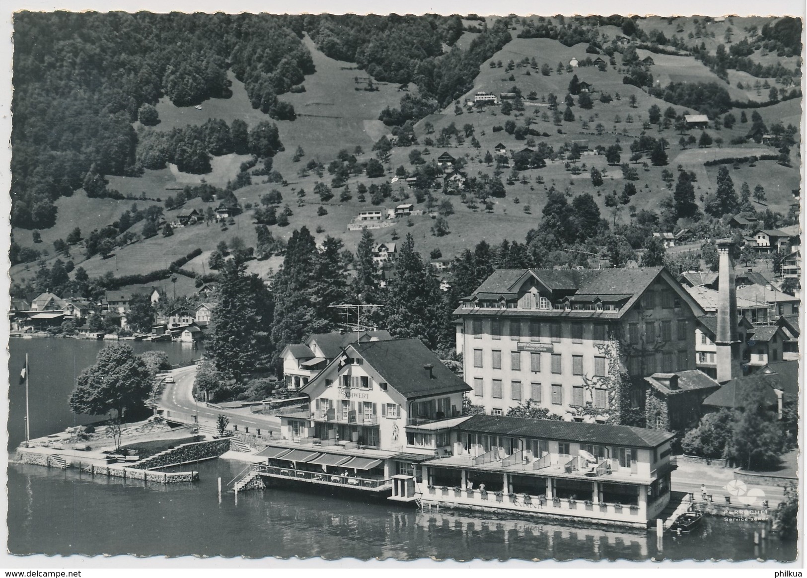 1964 - Hotel Schwert Gersau - Mit Dem Flugzeug über Gersau - Ungelaufen - Gersau